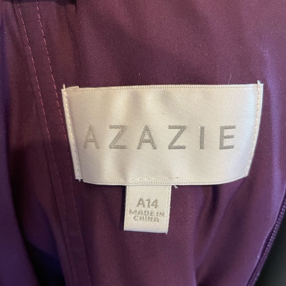 Azazie Shannon Bridesmaid Dress - Grape, size A14 - Picture 5 of 5